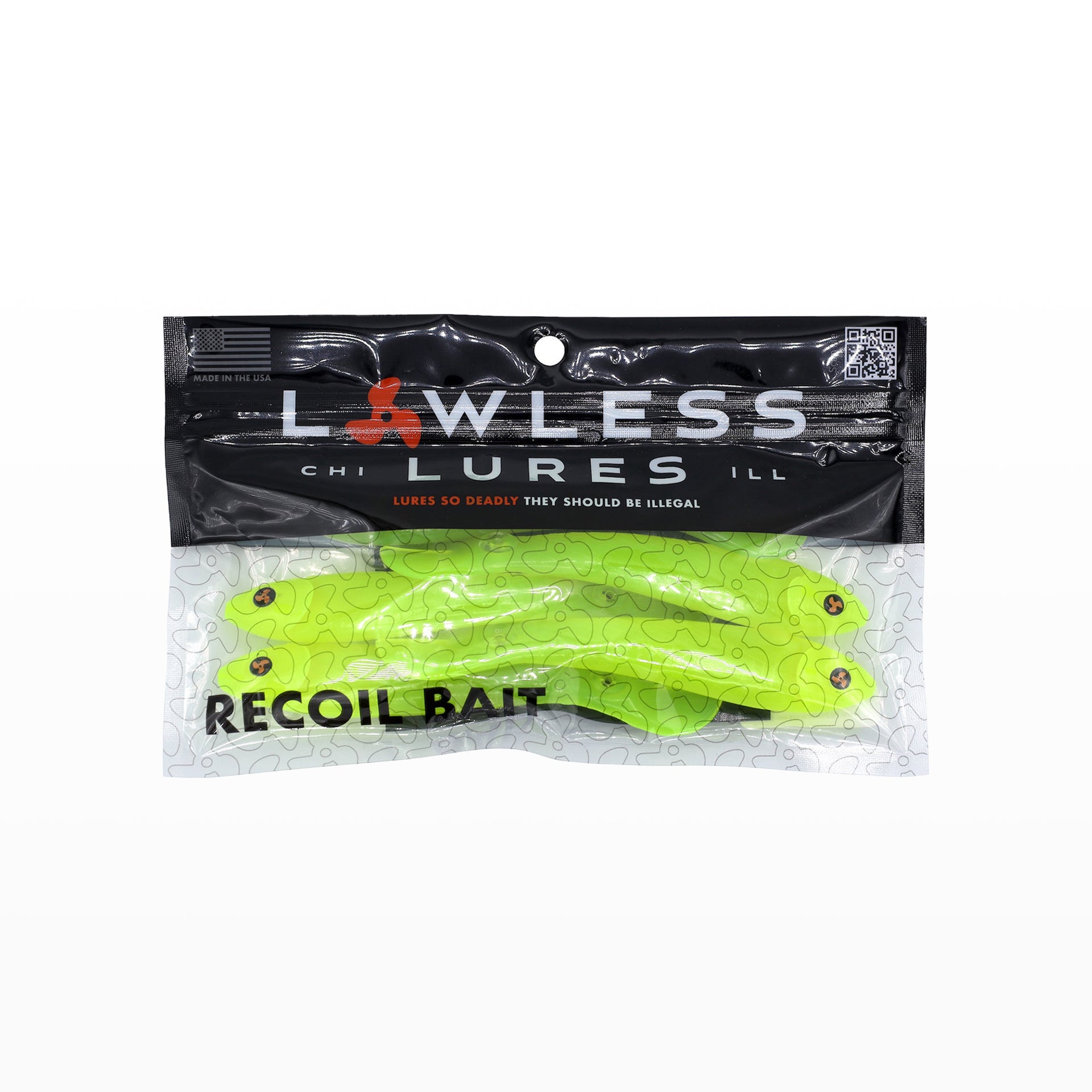 Chartreuse - 4.25 Lawless Lures 7 Pc Recoil Bait Set